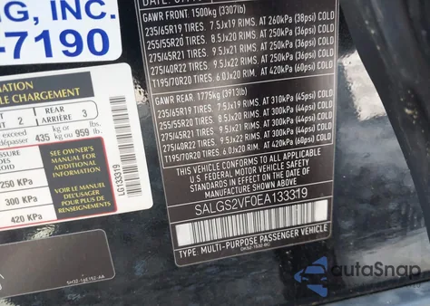 2014 Land Rover Range Rover 3.0L V6 Supercharged Hse из США, поврежденный, VIN SALGS2VF0EA133319